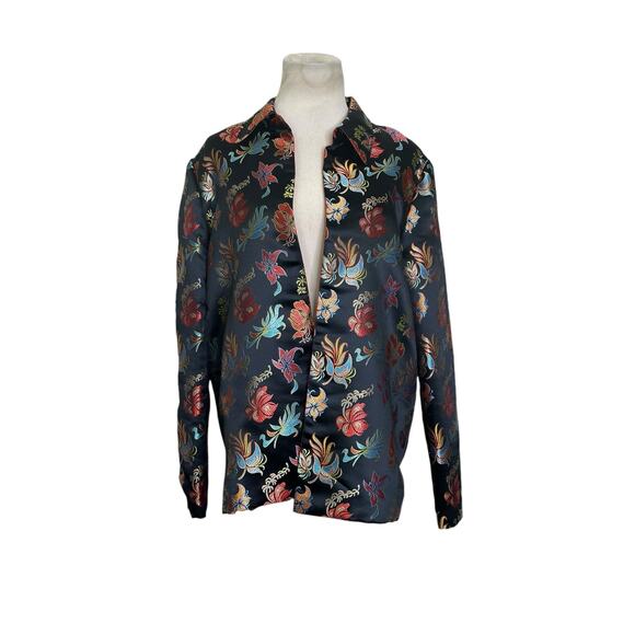 Reversible black red floral embroidered Asian inspired blazer size Medium - Picture 16 of 16